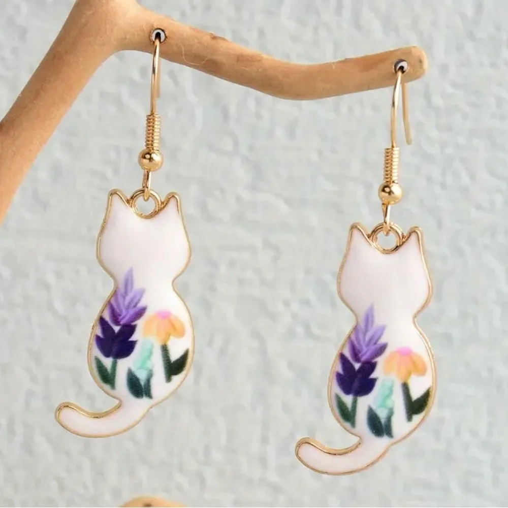 Colorful Cat earrings - Picture 2 of 2